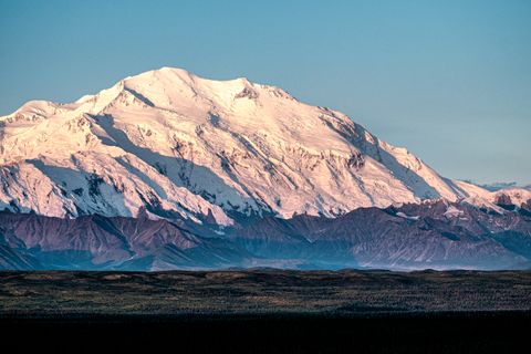 A rare glimpse of Denali – the Great One – without its cloud veil. Seven out of ten days, the tallest peak in North America is shrouded in its own clouds.